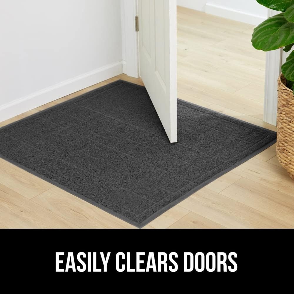 image:imageGORILLA GRIP Dirt Grabber Indoor Outdoor Door Mat 35x23 Durable Mesh Weave Dirt Trapper Doormat for Outside Entrance High Traffic Mud Scraper Low Profile for Entry Heavy Duty Welcome Mat BlackDark Gray
