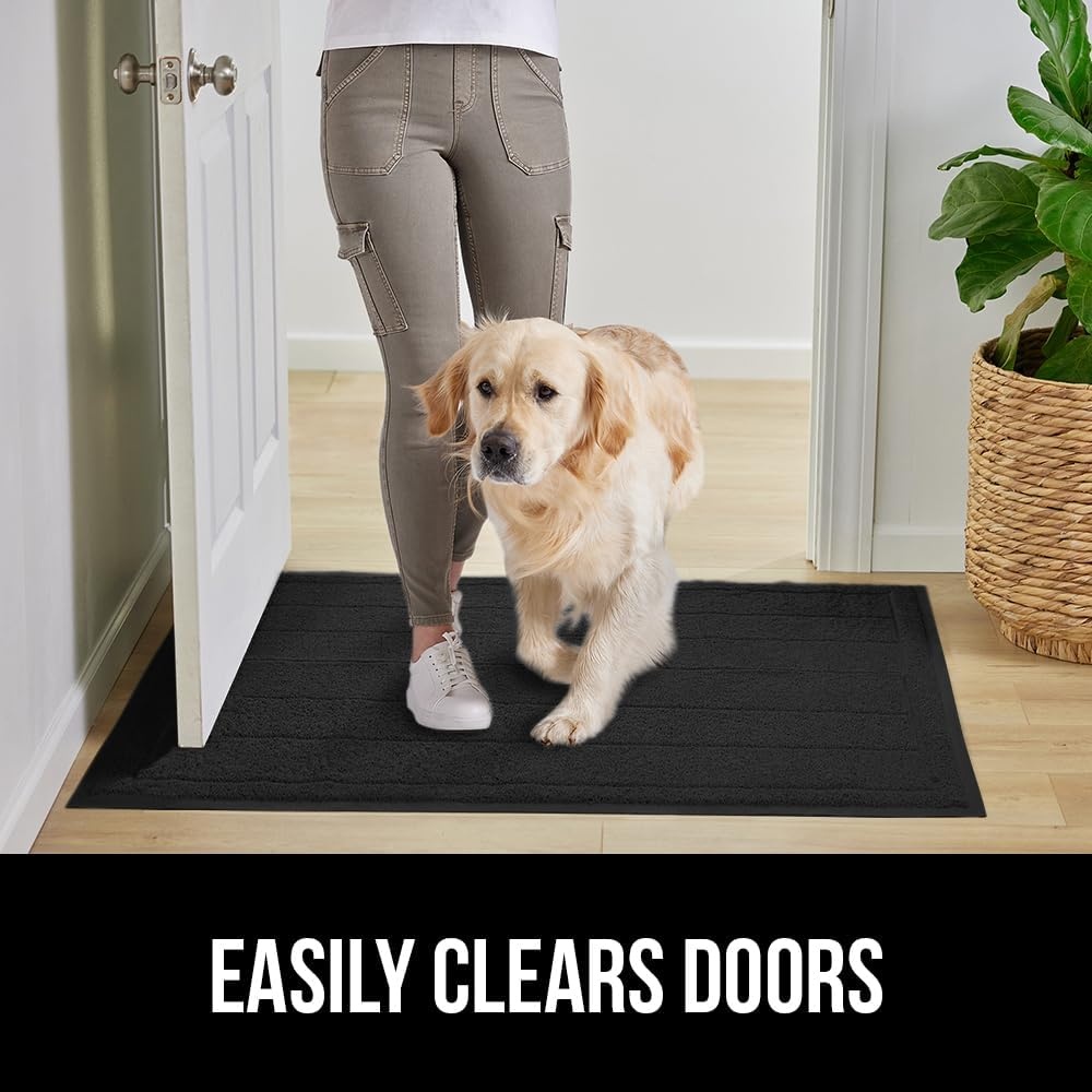 image:imageGORILLA GRIP Dirt Grabber Indoor Outdoor Door Mat 35x23 Durable Mesh Weave Dirt Trapper Doormat for Outside Entrance High Traffic Mud Scraper Low Profile for Entry Heavy Duty Welcome Mat BlackBlack
