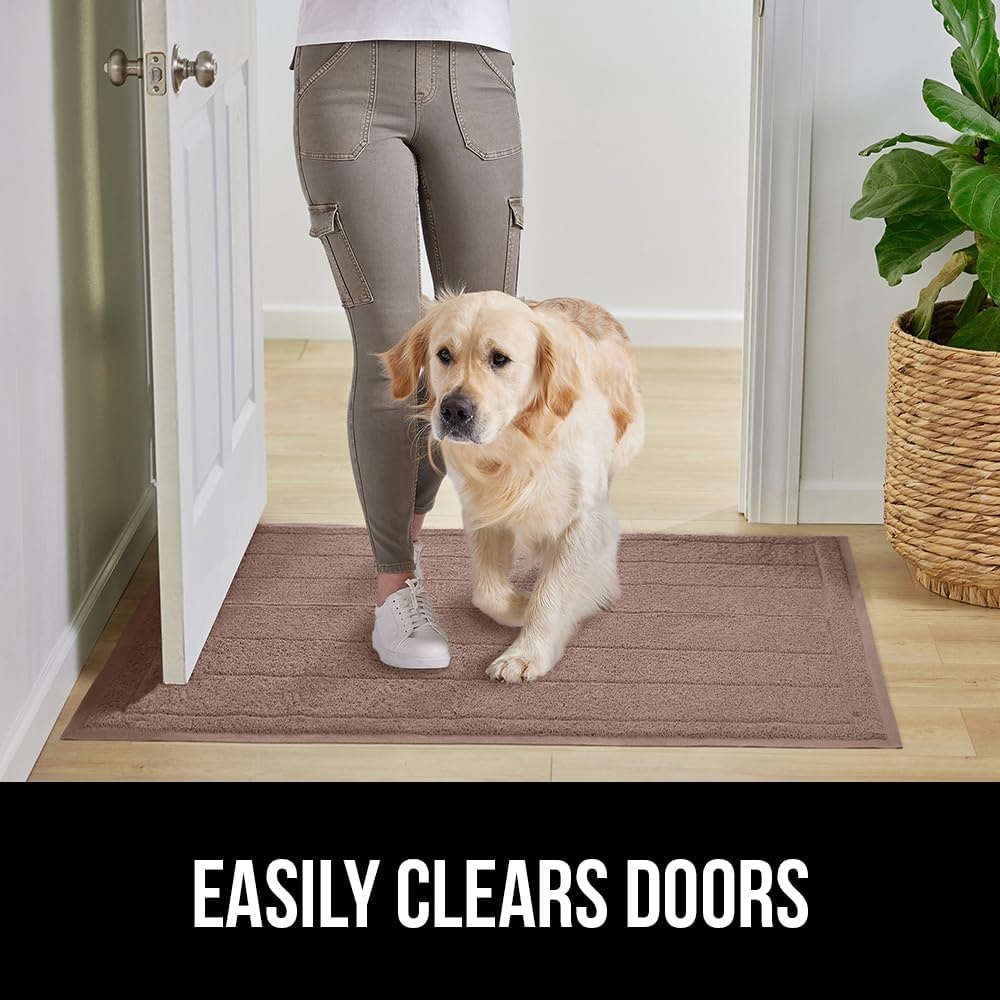 image:imageGORILLA GRIP Dirt Grabber Indoor Outdoor Door Mat 35x23 Durable Mesh Weave Dirt Trapper Doormat for Outside Entrance High Traffic Mud Scraper Low Profile for Entry Heavy Duty Welcome Mat BlackLatte