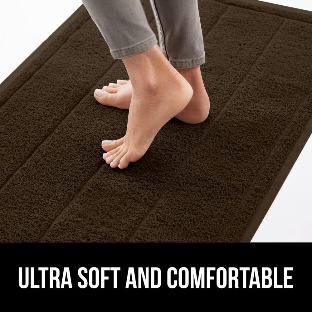 image:imageGORILLA GRIP Dirt Grabber Indoor Outdoor Door Mat 35x23 Durable Mesh Weave Dirt Trapper Doormat for Outside Entrance High Traffic Mud Scraper Low Profile for Entry Heavy Duty Welcome Mat BlackBrown
