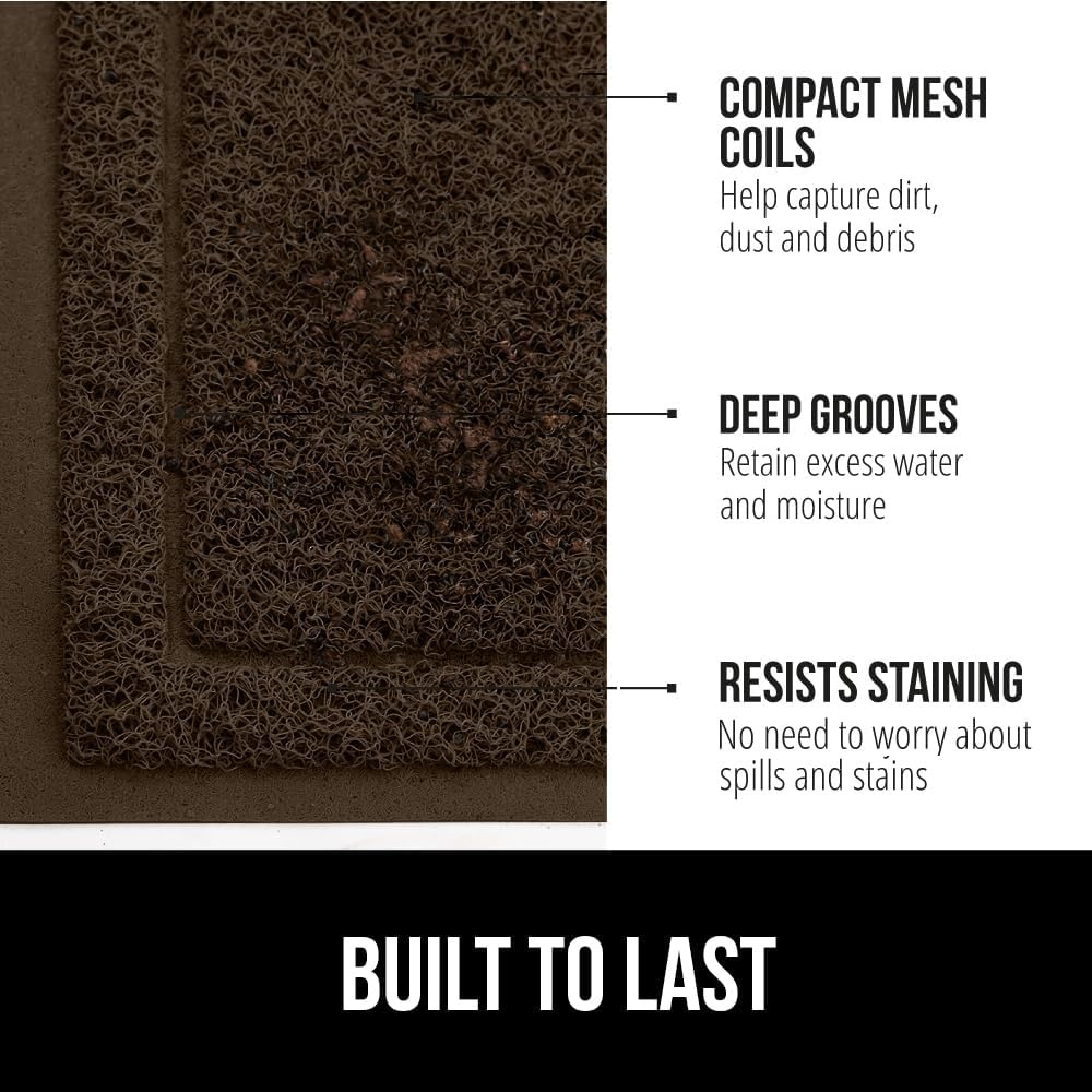 image:imageGORILLA GRIP Dirt Grabber Indoor Outdoor Door Mat 35x23 Durable Mesh Weave Dirt Trapper Doormat for Outside Entrance High Traffic Mud Scraper Low Profile for Entry Heavy Duty Welcome Mat BlackBrown