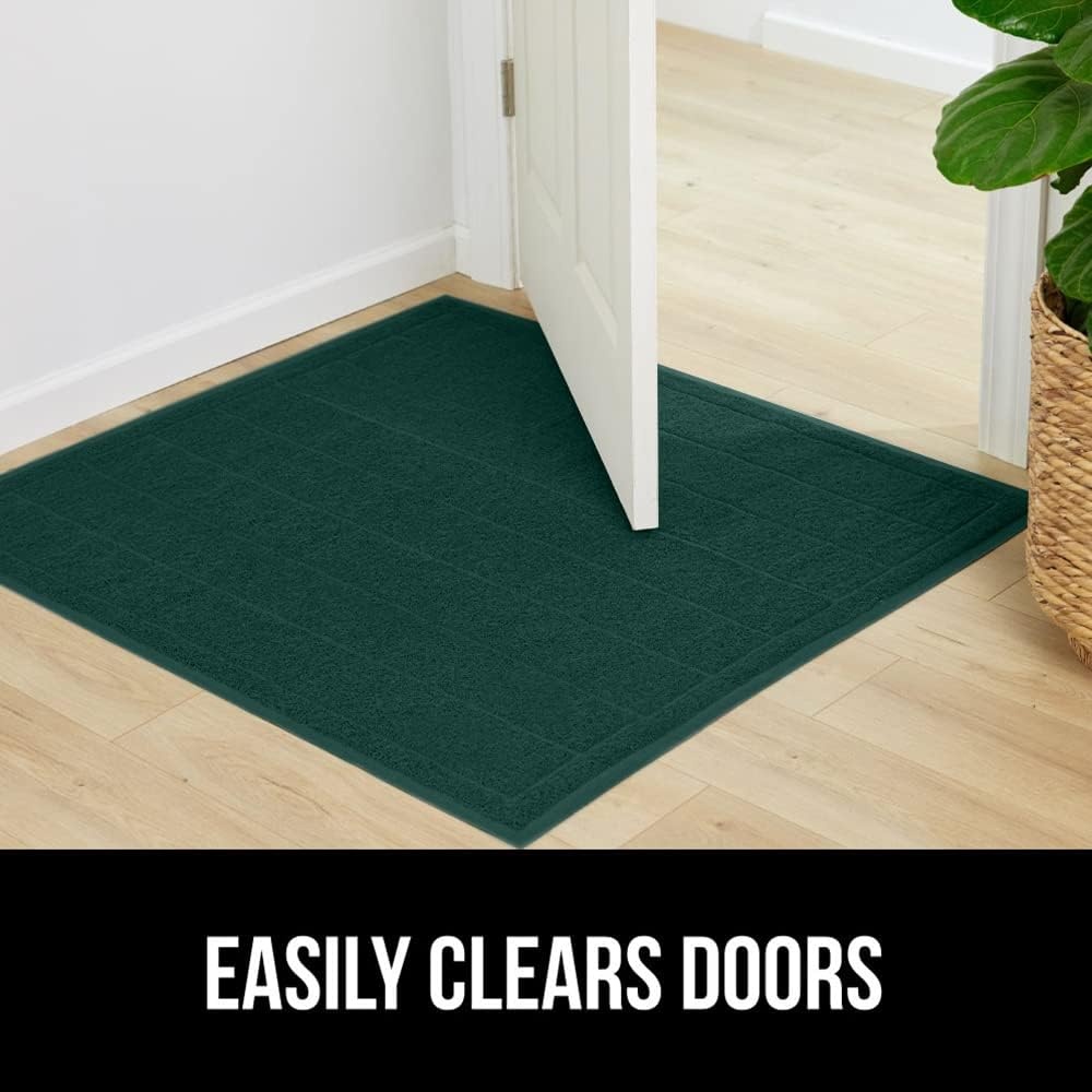 image:imageGORILLA GRIP Dirt Grabber Indoor Outdoor Door Mat 35x23 Durable Mesh Weave Dirt Trapper Doormat for Outside Entrance High Traffic Mud Scraper Low Profile for Entry Heavy Duty Welcome Mat BlackHunter Green