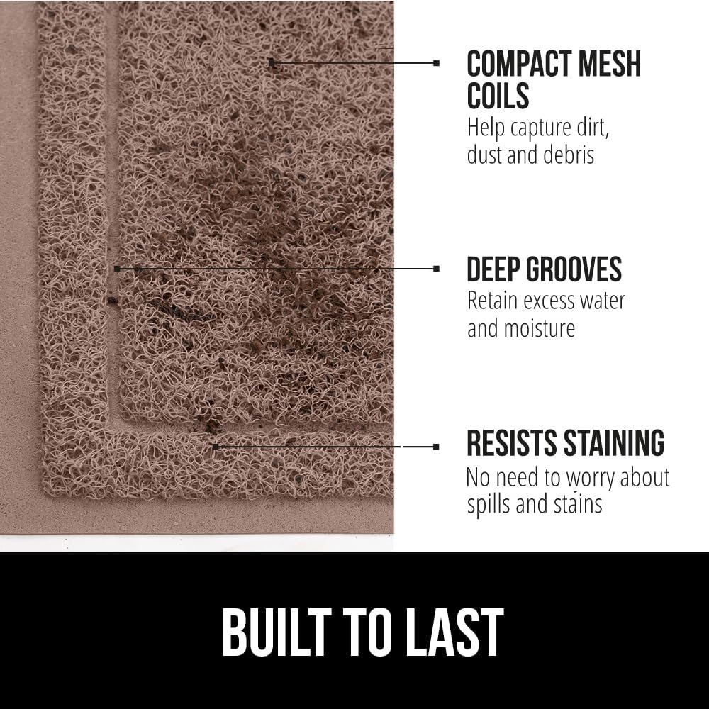 image:imageGORILLA GRIP Dirt Grabber Indoor Outdoor Door Mat 35x23 Durable Mesh Weave Dirt Trapper Doormat for Outside Entrance High Traffic Mud Scraper Low Profile for Entry Heavy Duty Welcome Mat BlackLatte