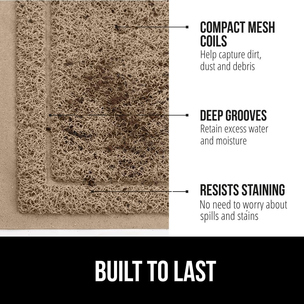 image:imageGORILLA GRIP Dirt Grabber Indoor Outdoor Door Mat 35x23 Durable Mesh Weave Dirt Trapper Doormat for Outside Entrance High Traffic Mud Scraper Low Profile for Entry Heavy Duty Welcome Mat BlackTaupe