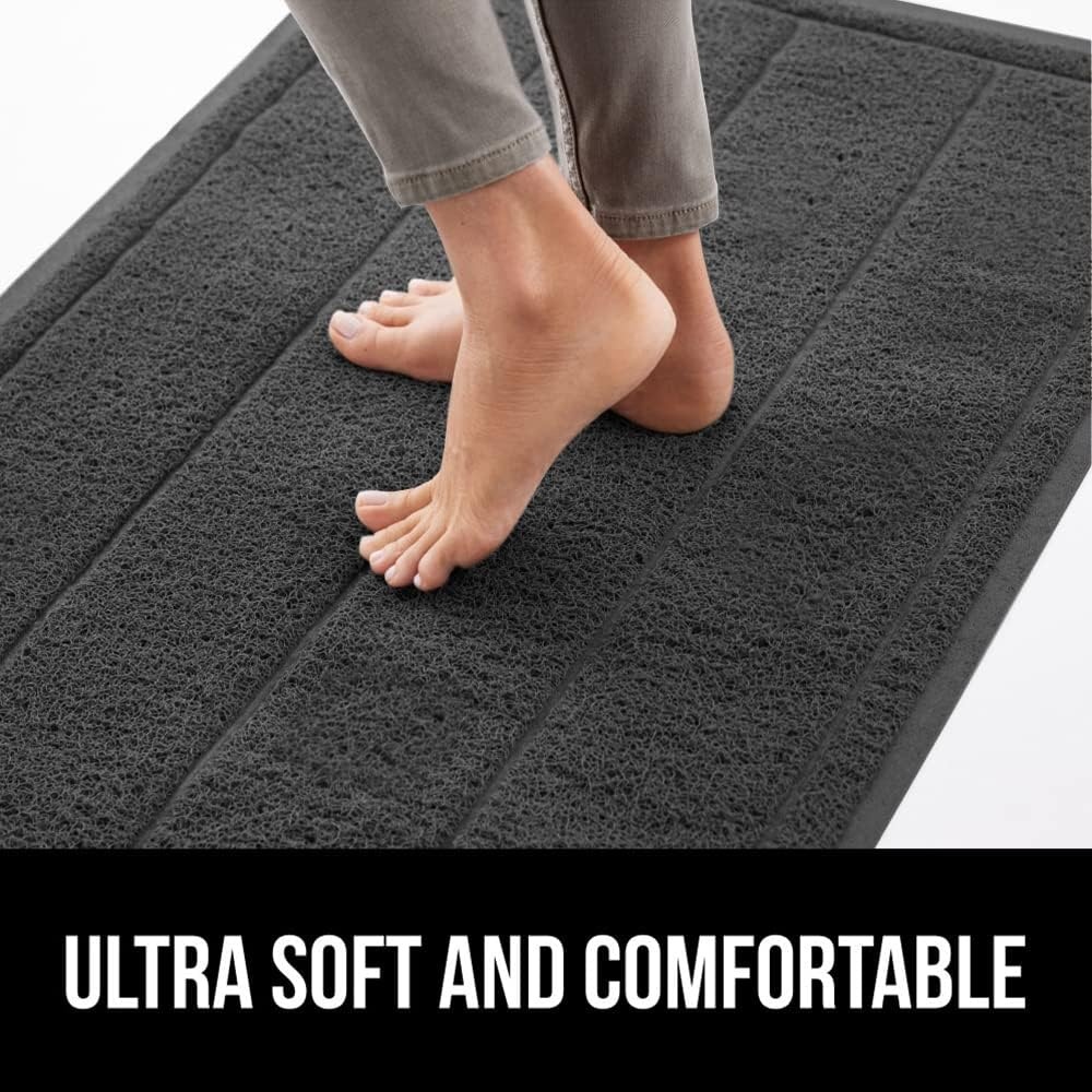 image:imageGORILLA GRIP Dirt Grabber Indoor Outdoor Door Mat 35x23 Durable Mesh Weave Dirt Trapper Doormat for Outside Entrance High Traffic Mud Scraper Low Profile for Entry Heavy Duty Welcome Mat BlackDark Gray