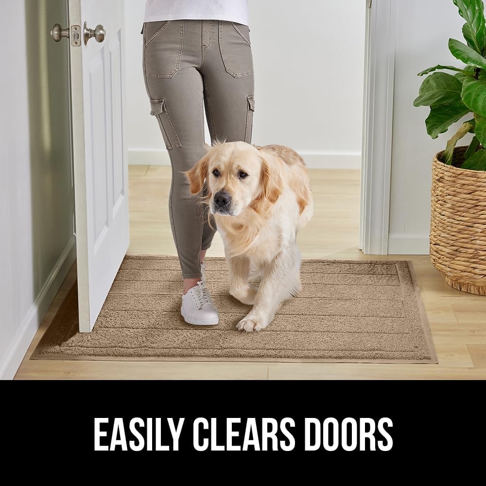 image:imageGORILLA GRIP Dirt Grabber Indoor Outdoor Door Mat 35x23 Durable Mesh Weave Dirt Trapper Doormat for Outside Entrance High Traffic Mud Scraper Low Profile for Entry Heavy Duty Welcome Mat BlackTaupe
