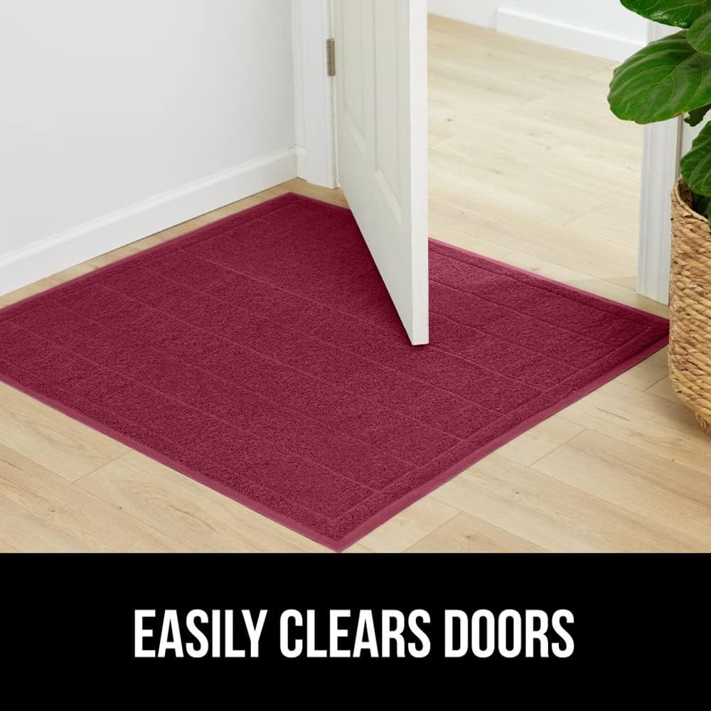 image:imageGORILLA GRIP Dirt Grabber Indoor Outdoor Door Mat 35x23 Durable Mesh Weave Dirt Trapper Doormat for Outside Entrance High Traffic Mud Scraper Low Profile for Entry Heavy Duty Welcome Mat BlackBurgundy Wine