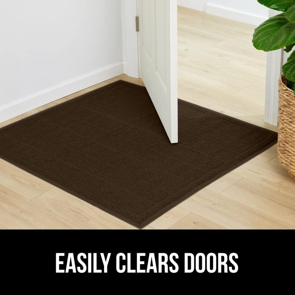 image:imageGORILLA GRIP Dirt Grabber Indoor Outdoor Door Mat 35x23 Durable Mesh Weave Dirt Trapper Doormat for Outside Entrance High Traffic Mud Scraper Low Profile for Entry Heavy Duty Welcome Mat BlackBrown