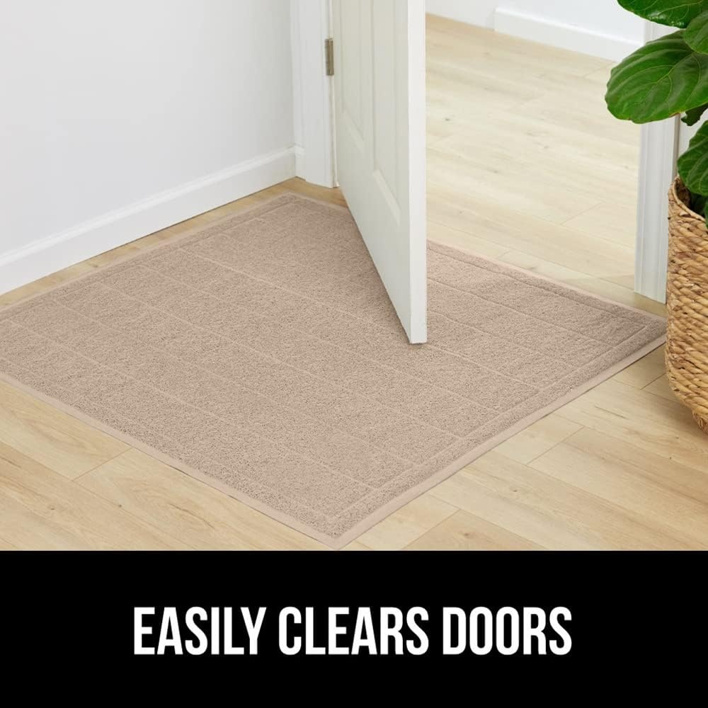 image:imageGORILLA GRIP Dirt Grabber Indoor Outdoor Door Mat 35x23 Durable Mesh Weave Dirt Trapper Doormat for Outside Entrance High Traffic Mud Scraper Low Profile for Entry Heavy Duty Welcome Mat BlackBeige
