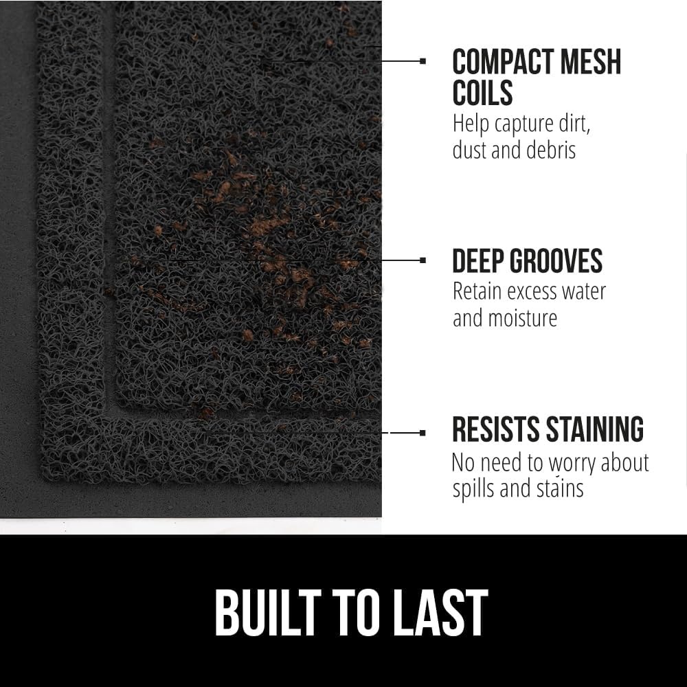 image:imageGORILLA GRIP Dirt Grabber Indoor Outdoor Door Mat 35x23 Durable Mesh Weave Dirt Trapper Doormat for Outside Entrance High Traffic Mud Scraper Low Profile for Entry Heavy Duty Welcome Mat BlackBlack