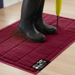 image:imageGORILLA GRIP Dirt Grabber Indoor Outdoor Door Mat 35x23 Durable Mesh Weave Dirt Trapper Doormat for Outside Entrance High Traffic Mud Scraper Low Profile for Entry Heavy Duty Welcome Mat BlackBurgundy Wine