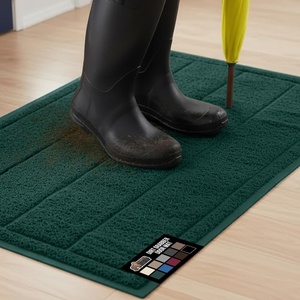 image:imageGORILLA GRIP Dirt Grabber Indoor Outdoor Door Mat 35x23 Durable Mesh Weave Dirt Trapper Doormat for Outside Entrance High Traffic Mud Scraper Low Profile for Entry Heavy Duty Welcome Mat BlackHunter Green