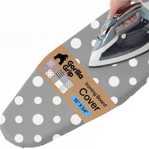 image:imageGORILLA GRIP The Original Ironing Board Cover and Pad Silicone Coating 400F Scorch Resistant Thick Padding Heavy Duty Iron Covers Standard Boards Hook and Loop Fastener Strap Silver 15x54Dots