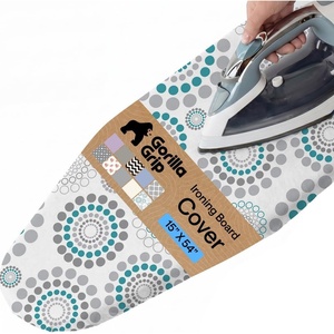 image:imageGORILLA GRIP The Original Ironing Board Cover and Pad Silicone Coating 400F Scorch Resistant Thick Padding Heavy Duty Iron Covers Standard Boards Hook and Loop Fastener Strap Silver 15x54Spiral GrayWhiteTurquoise