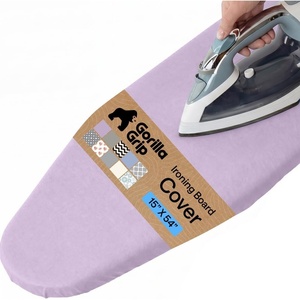 image:imageGORILLA GRIP The Original Ironing Board Cover and Pad Silicone Coating 400F Scorch Resistant Thick Padding Heavy Duty Iron Covers Standard Boards Hook and Loop Fastener Strap Silver 15x54Light Purple