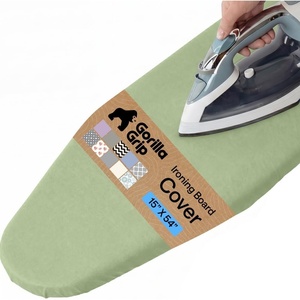 image:imageGORILLA GRIP The Original Ironing Board Cover and Pad Silicone Coating 400F Scorch Resistant Thick Padding Heavy Duty Iron Covers Standard Boards Hook and Loop Fastener Strap Silver 15x54Sage