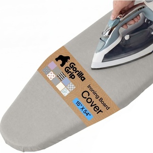 image:imageGORILLA GRIP The Original Ironing Board Cover and Pad Silicone Coating 400F Scorch Resistant Thick Padding Heavy Duty Iron Covers Standard Boards Hook and Loop Fastener Strap Silver 15x54Gray Silver