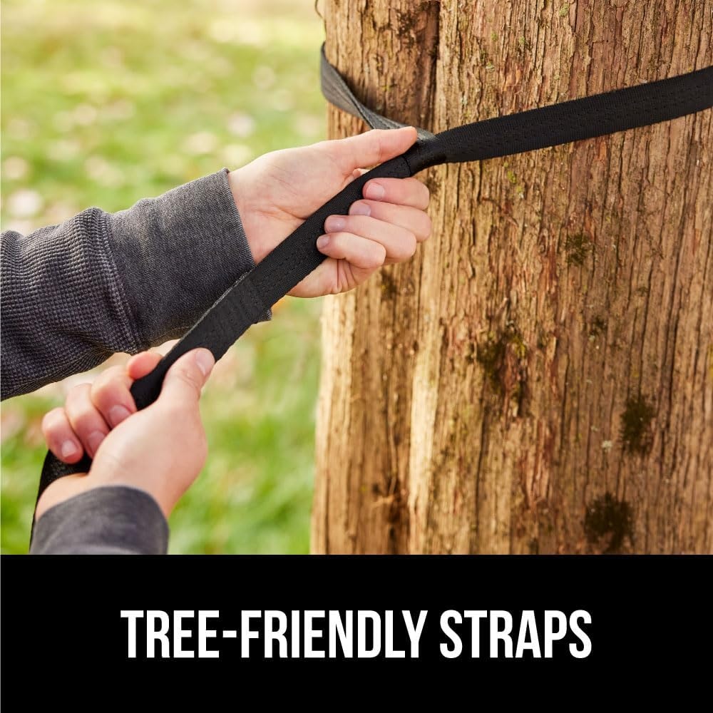 image:imageGORILLA GRIP Durable Camping Hammock with Heavy Duty Tree Straps Portable Hammocks for Outside Easy to Use Travel Swing Chair Outdoor Camper Hiker Essentials Backpacking Gear Gifts Single BluePurplePink