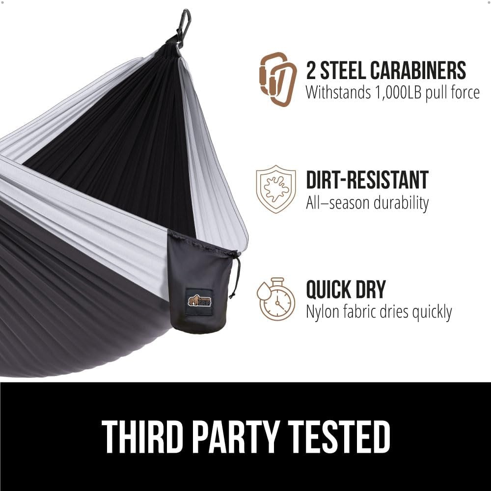 image:imageGORILLA GRIP Durable Camping Hammock with Heavy Duty Tree Straps Portable Hammocks for Outside Easy to Use Travel Swing Chair Outdoor Camper Hiker Essentials Backpacking Gear Gifts Single BlueDark GreenLight Green