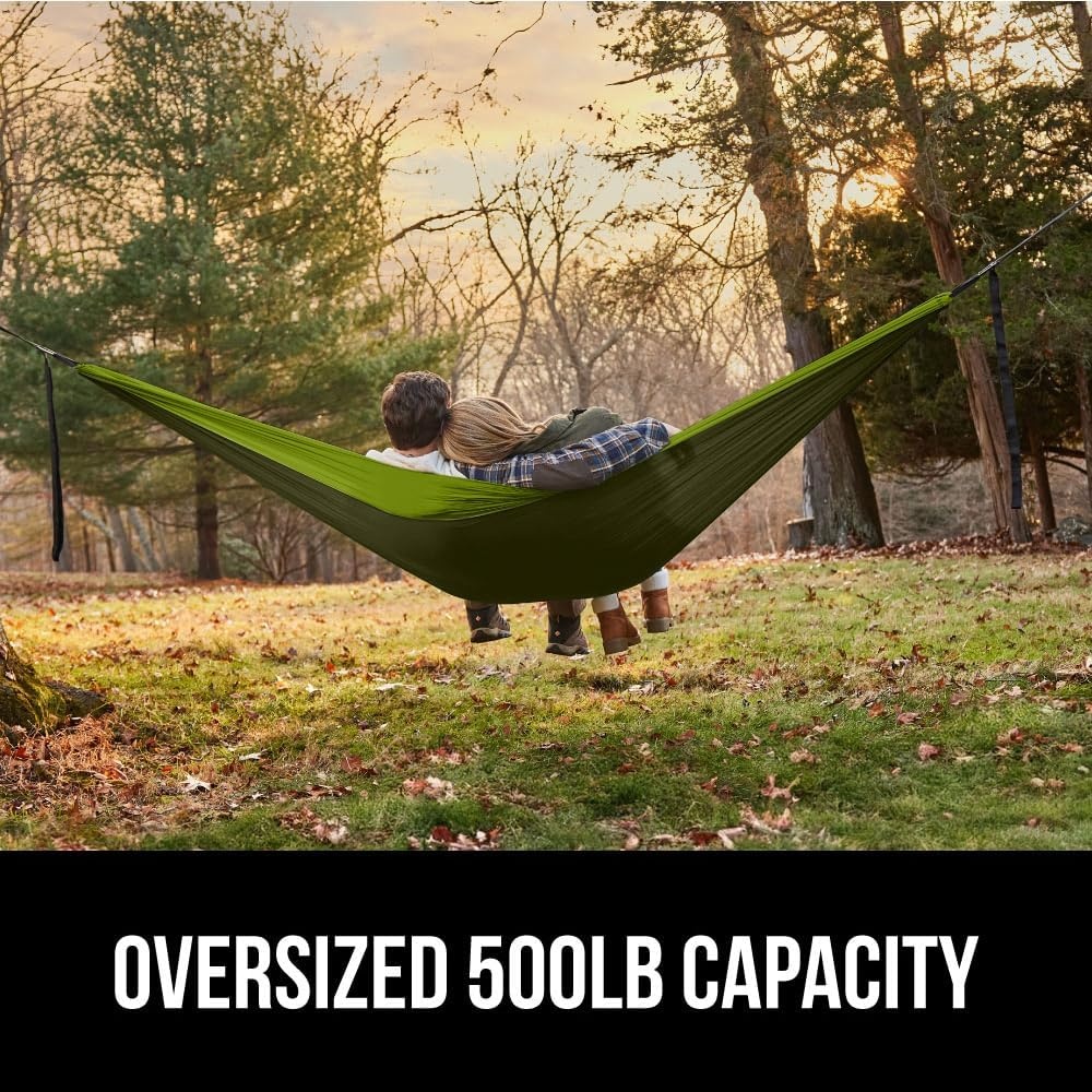 image:imageGORILLA GRIP Durable Camping Hammock with Heavy Duty Tree Straps Portable Hammocks for Outside Easy to Use Travel Swing Chair Outdoor Camper Hiker Essentials Backpacking Gear Gifts Single BlueDark GreenLight Green