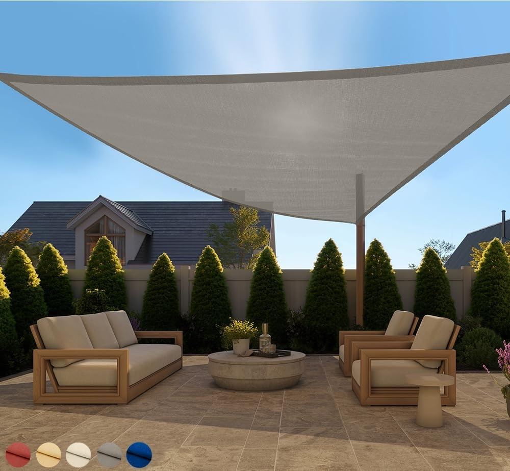 image:imageGORILLA GRIP Heavy Duty Sun Shade UV Protection Fade Tear and Rust Resistant Rectangle Sunshade Canopy Curved Edges Blocks Sunlight Breathable Sail Outdoor Patio Lawn Garden 12x12 FT GrayGraphite