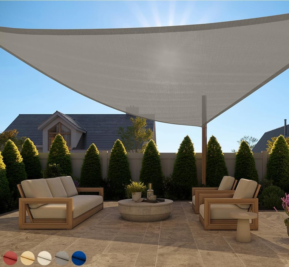 image:imageGORILLA GRIP Heavy Duty Sun Shade UV Protection Fade Tear and Rust Resistant Rectangle Sunshade Canopy Curved Edges Blocks Sunlight Breathable Sail Outdoor Patio Lawn Garden 12x12 FT GrayGraphite