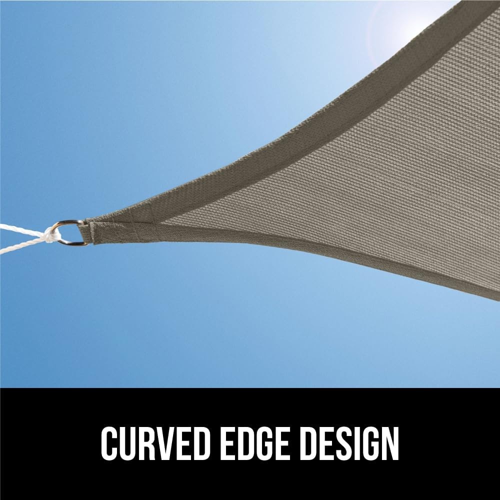 image:imageGORILLA GRIP Heavy Duty Sun Shade UV Protection Fade Tear and Rust Resistant Rectangle Sunshade Canopy Curved Edges Blocks Sunlight Breathable Sail Outdoor Patio Lawn Garden 12x12 FT GrayGraphite