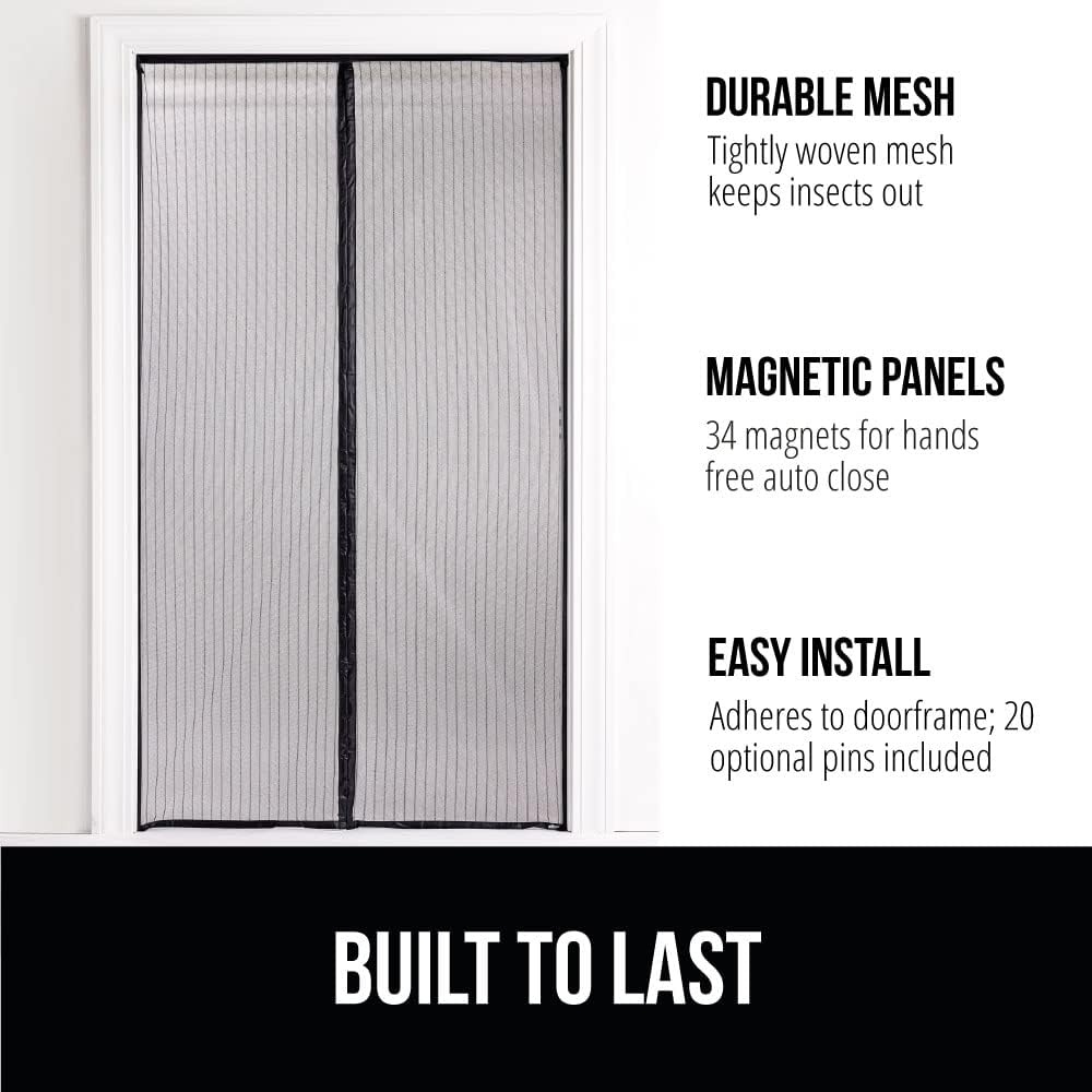 image:imageGORILLA GRIP Magnetic Screen Door Hands Free Mesh Curtain Keeps Bugs and Mosquitos Out Automatic Magnet Closure Heavy Duty Patio Sliding Dog Doors Cover Window Screens Protector Black 39x8338 x 82