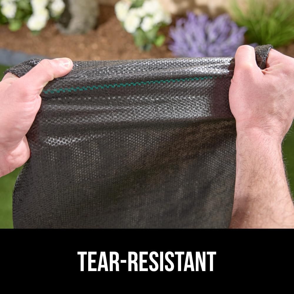 image:imageGORILLA GRIP Weed Barrier Fabric 3 FT x 50 FT Heavy Duty Woven Landscape Fabric 32oz Weed Control Ground Cover for Garden Beds amp Mulch Permeable Underlayment for Landscaping Home amp Commercial Use32 Oz Woven Polypropylene