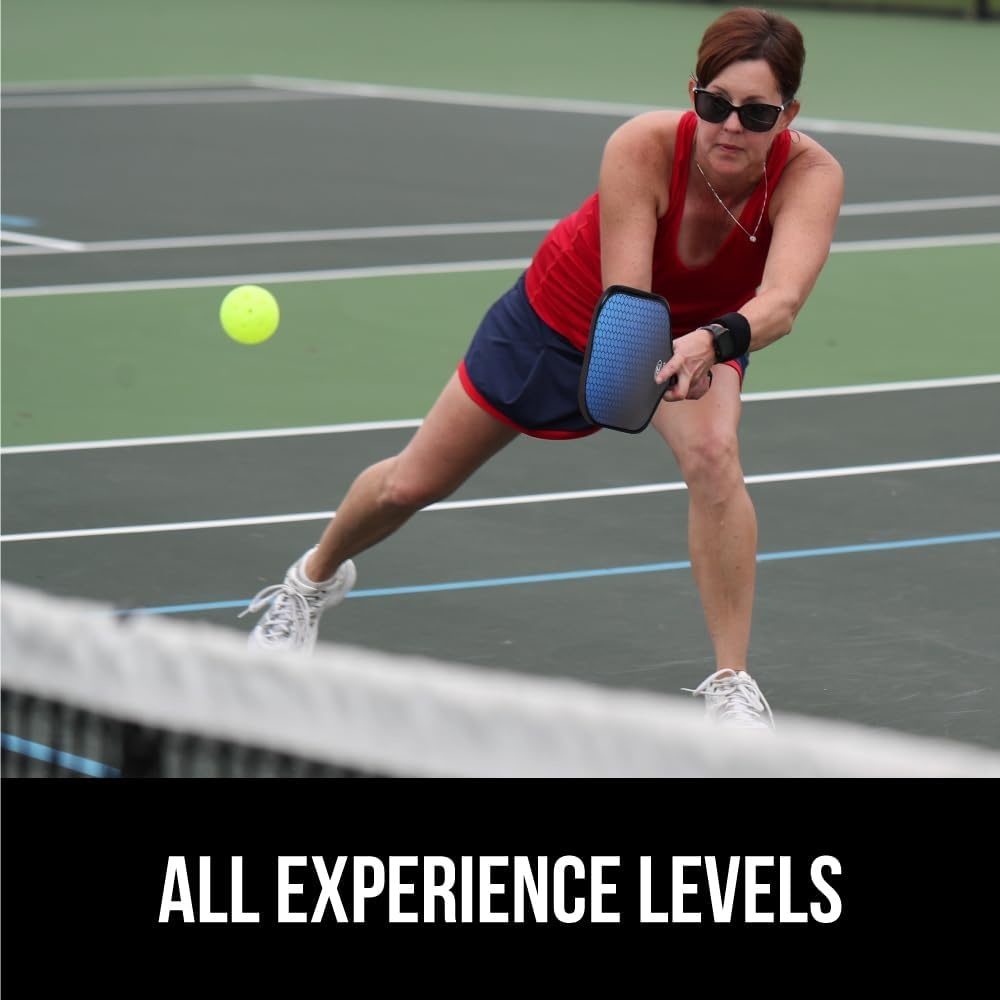 image:imageGorilla Gear USAPA Approved Pickleball Starter Set Fiberglass Paddles with Bag and Balls Indoor Outdoor Court Use Comfortable Racket Grip Oversized Sweet Spot Pickle Ball Paddle for Men WomenBlue