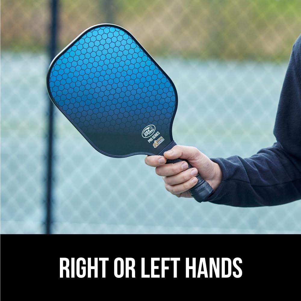 image:imageGorilla Gear USAPA Approved Pickleball Starter Set Fiberglass Paddles with Bag and Balls Indoor Outdoor Court Use Comfortable Racket Grip Oversized Sweet Spot Pickle Ball Paddle for Men WomenBlue