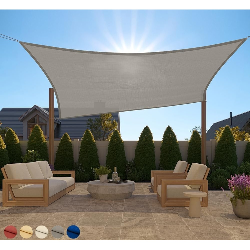 image:imageGORILLA GRIP Heavy Duty Sun Shade UV Protection Fade Tear and Rust Resistant Rectangle Sunshade Canopy Curved Edges Blocks Sunlight Breathable Sail Outdoor Patio Lawn Garden 12x12 FT GrayGraphite