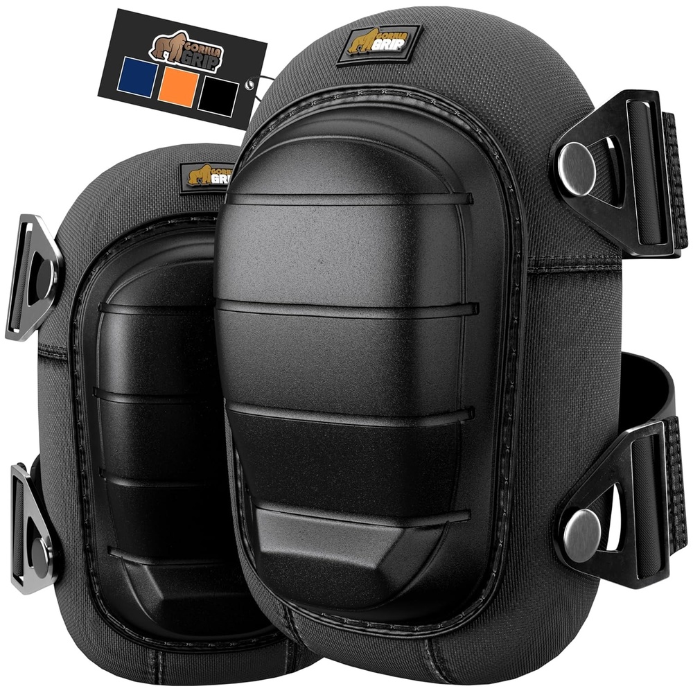 image:imageGORILLA GRIP Knee Pads for Work All Day Comfort Gel Cushion and Soft Foam for Men Slip Resistant Heavy Duty Hard Cap Adjustable Straps for Flooring Construction and Gardening BlackBlack