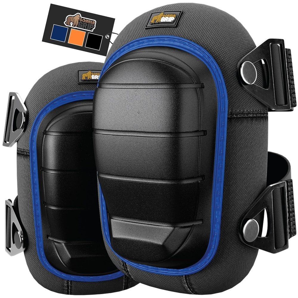 image:imageGORILLA GRIP Knee Pads for Work All Day Comfort Gel Cushion and Soft Foam for Men Slip Resistant Heavy Duty Hard Cap Adjustable Straps for Flooring Construction and Gardening BlackRoyal Blue