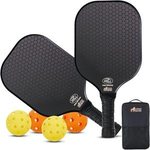 image:imageGorilla Gear USAPA Approved Pickleball Starter Set Fiberglass Paddles with Bag and Balls Indoor Outdoor Court Use Comfortable Racket Grip Oversized Sweet Spot Pickle Ball Paddle for Men WomenBlack
