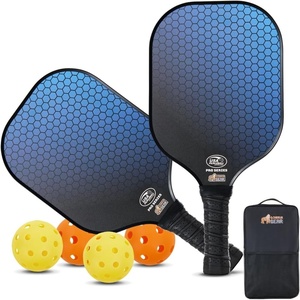 image:imageGorilla Gear USAPA Approved Pickleball Starter Set Fiberglass Paddles with Bag and Balls Indoor Outdoor Court Use Comfortable Racket Grip Oversized Sweet Spot Pickle Ball Paddle for Men WomenBlue
