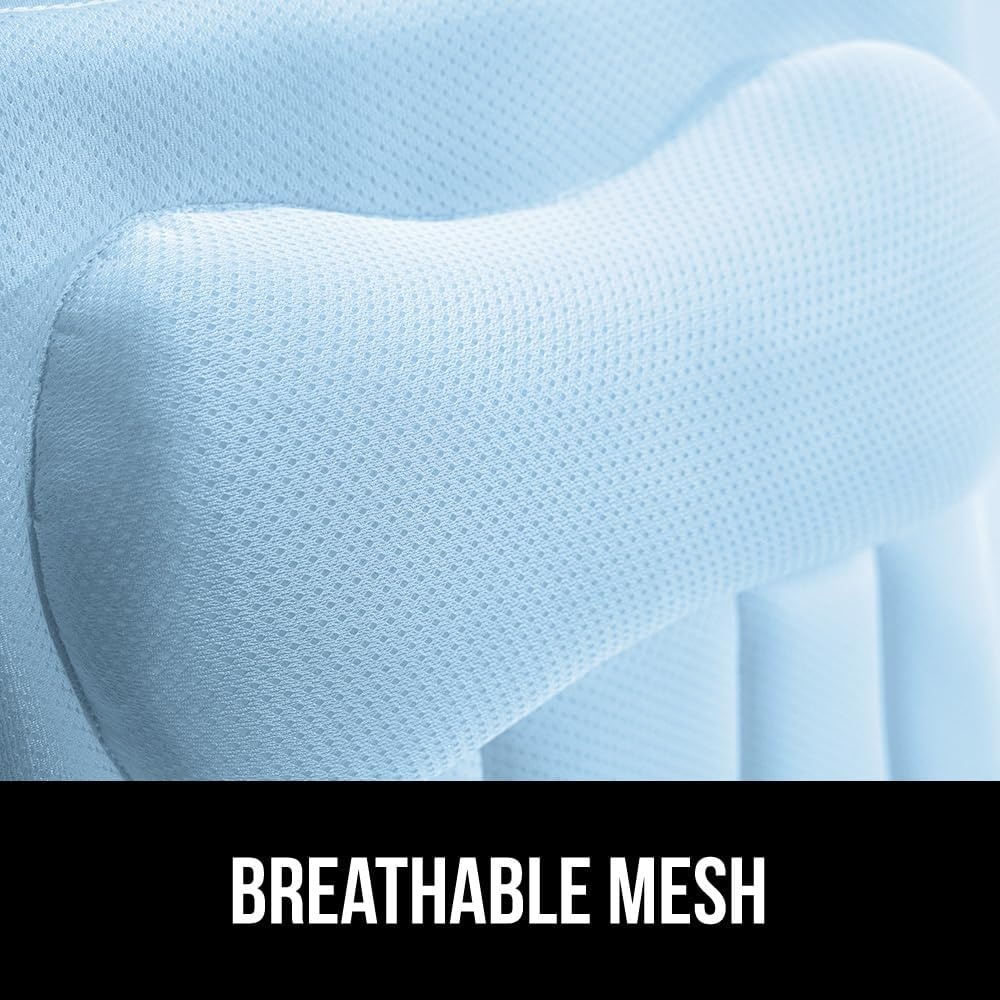 image:imageGORILLA GRIP Bath Pillow for Tub 6 Strong Suction Cups 4D Mesh FlexComfort Headrest for Neck Head and Back Support Luxury Machine Washable Pillows Bathtub Accessories Spa Gifts for Mom GraySpa Blue