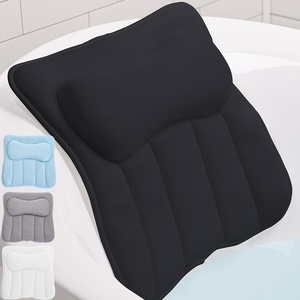 image:imageGORILLA GRIP Bath Pillow for Tub 6 Strong Suction Cups 4D Mesh FlexComfort Headrest for Neck Head and Back Support Luxury Machine Washable Pillows Bathtub Accessories Spa Gifts for Mom GrayBlack