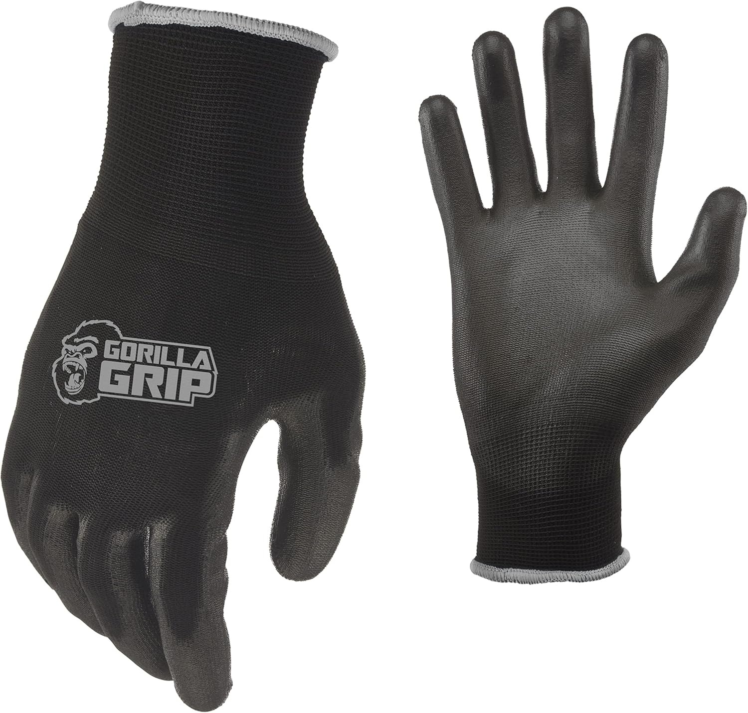 image:imageGorilla Grip 2505725 Slip Resistant All Purpose Work Gloves 5 Pack Large BlackBlackBlue