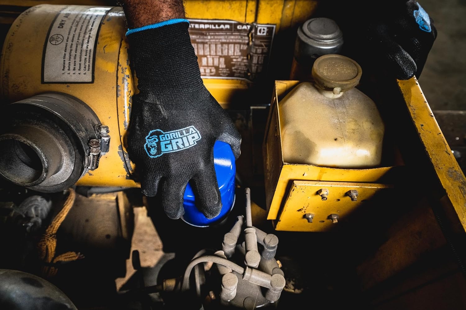 image:imageGorilla Grip 2505725 Slip Resistant All Purpose Work Gloves 5 Pack Large BlackBlackBlue