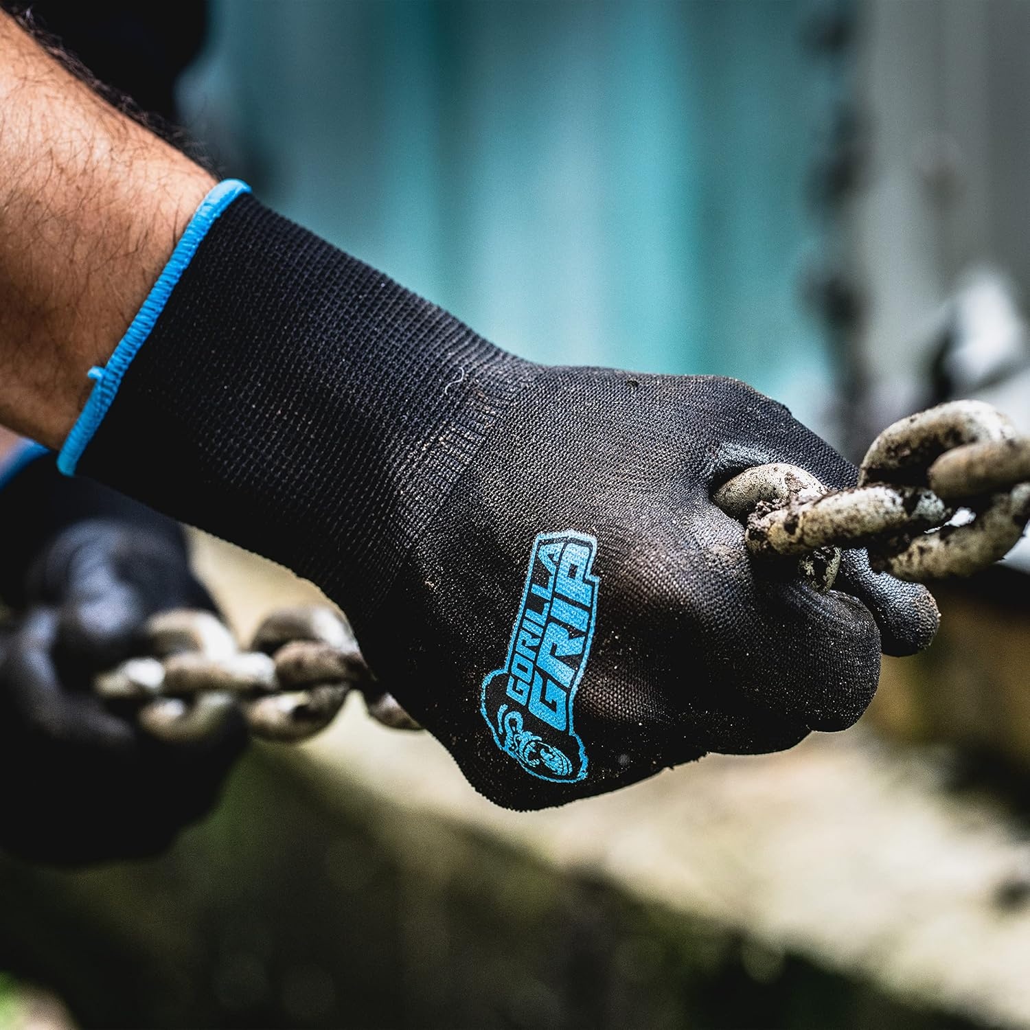 image:imageGorilla Grip 2505725 Slip Resistant All Purpose Work Gloves 5 Pack Large BlackBlackBlue