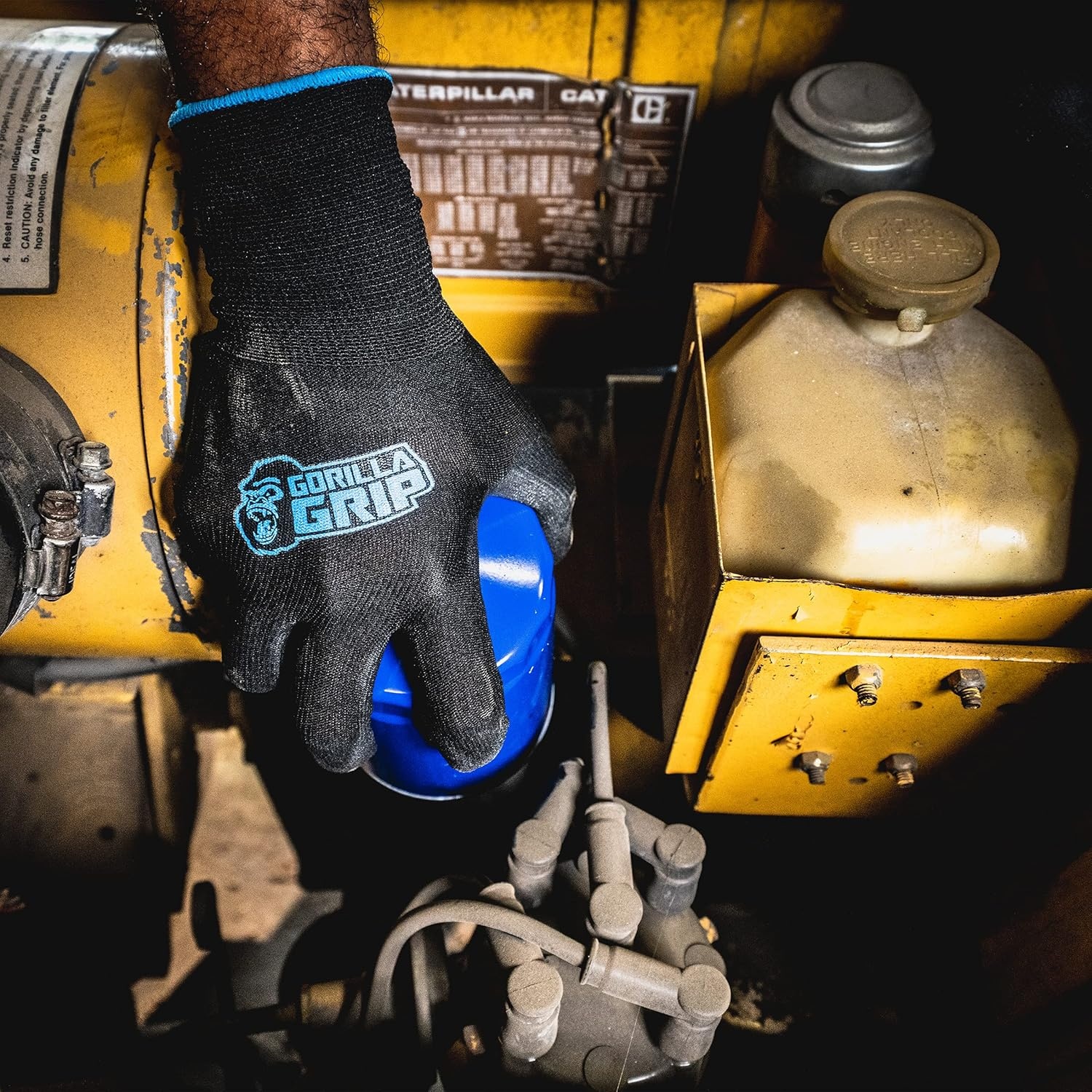image:imageGorilla Grip 2505725 Slip Resistant All Purpose Work Gloves 5 Pack Large BlackBlackBlue