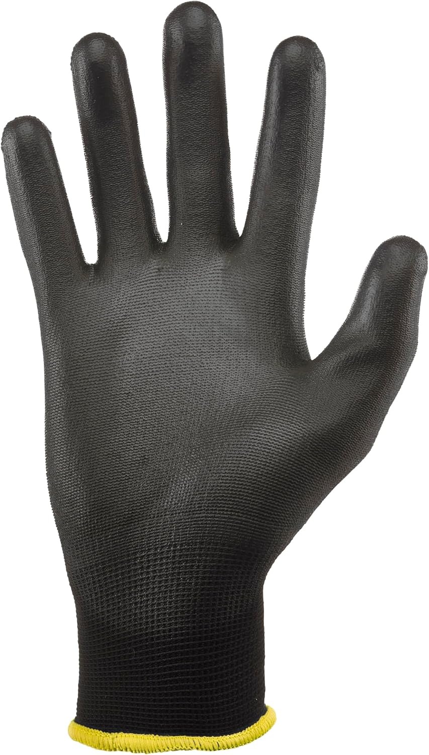 image:imageGorilla Grip 2505725 Slip Resistant All Purpose Work Gloves 5 Pack Large BlackBlackYellow