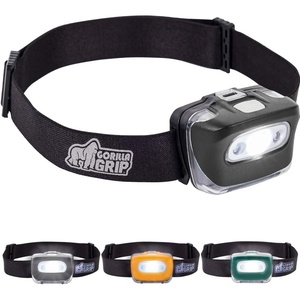 image:imageGORILLA GRIP Ultra Bright High Lumens LED Head Lamp 7 Light Modes Water Resistant IPX4 Headlamp Adjustable Headband Battery Powered Outdoor Running Camping Forehead Flashlight Lamps 1 Pack BlackBlack