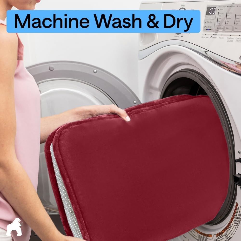 image:imageGORILLA GRIP Textured Backing Bathroom Rugs Soft Memory Foam Absorbent Striped Bath Mats Machine Washable amp Fade Resistant Bathmat Accessories for Floor Home Decor Shower Essentials Grey 30x18Burgundy