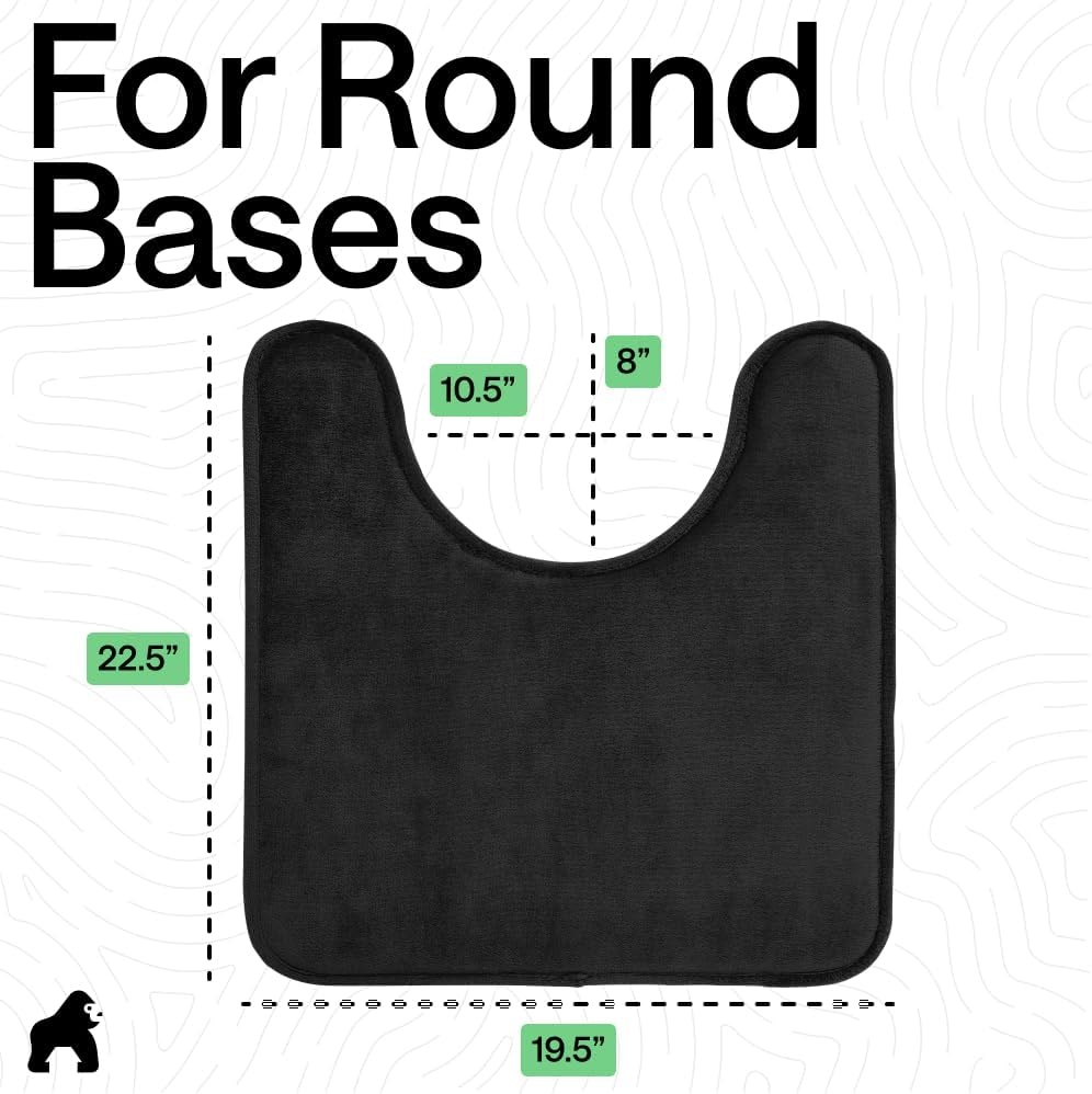 image:imageGORILLA GRIP Textured Backing Bathroom Rugs Soft Memory Foam Absorbent Striped Bath Mats Machine Washable amp Fade Resistant Bathmat Accessories for Floor Home Decor Shower Essentials Grey 30x18Black