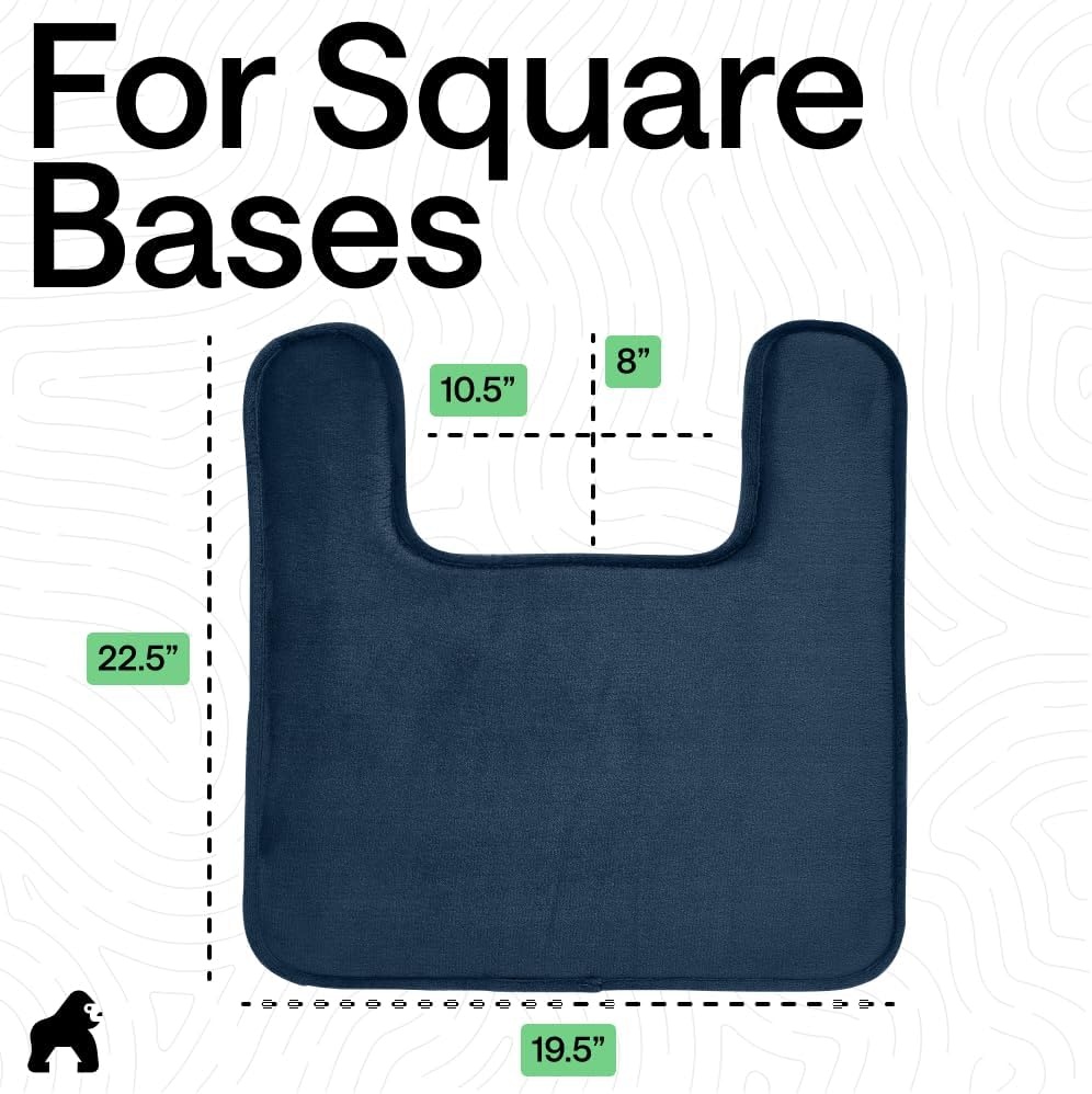 image:imageGORILLA GRIP Textured Backing Bathroom Rugs Soft Memory Foam Absorbent Striped Bath Mats Machine Washable amp Fade Resistant Bathmat Accessories for Floor Home Decor Shower Essentials Grey 30x18Navy