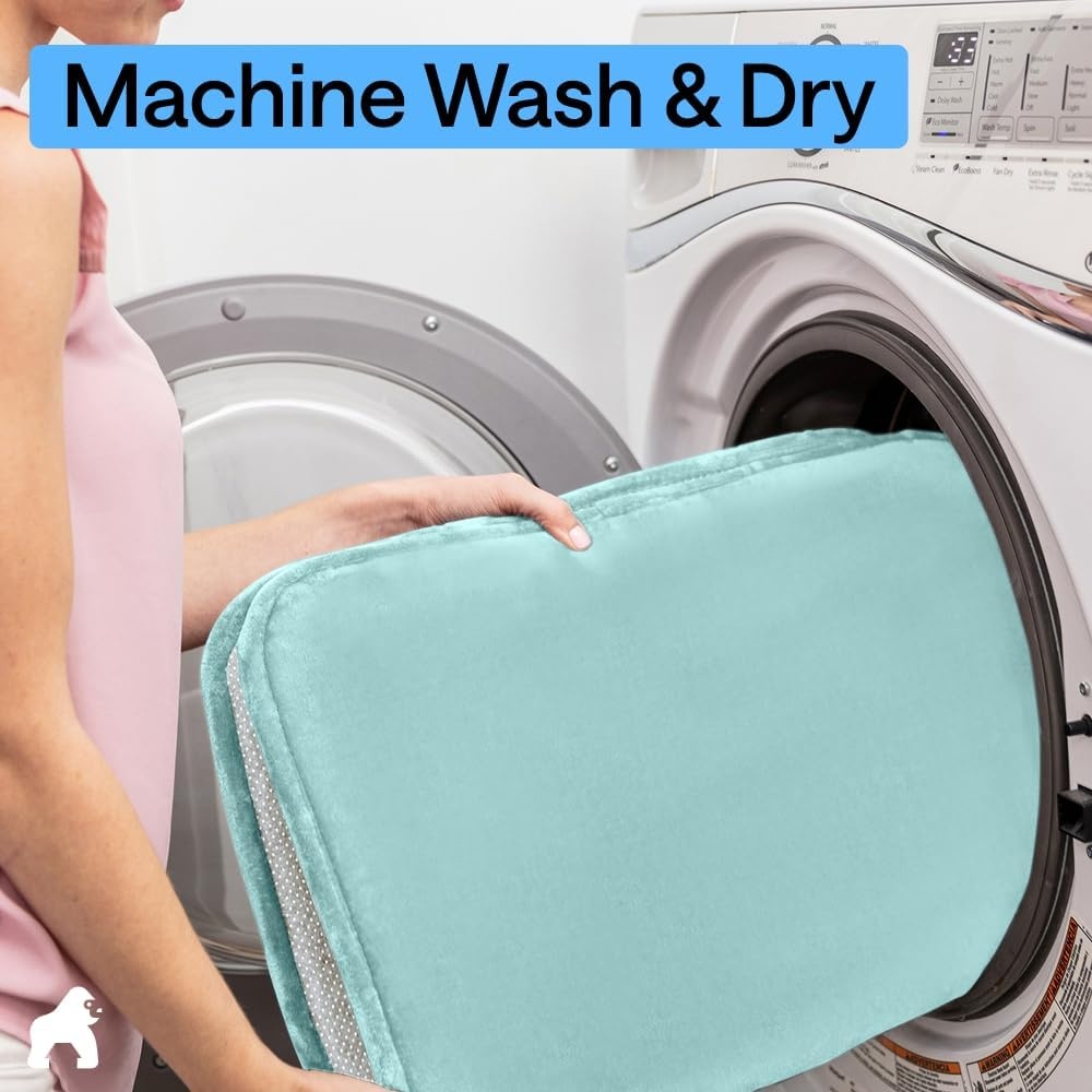 image:imageGORILLA GRIP Textured Backing Bathroom Rugs Soft Memory Foam Absorbent Striped Bath Mats Machine Washable amp Fade Resistant Bathmat Accessories for Floor Home Decor Shower Essentials Grey 30x18Seablue