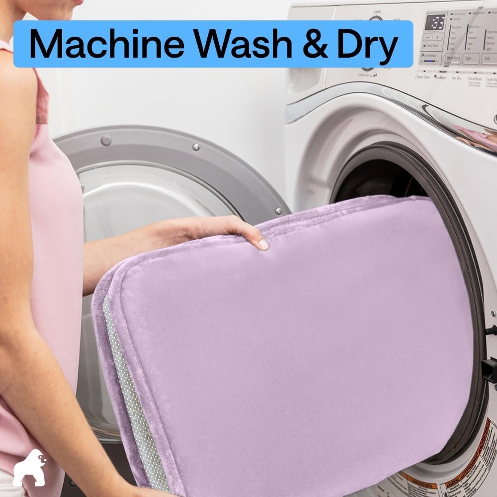 image:imageGORILLA GRIP Textured Backing Bathroom Rugs Soft Memory Foam Absorbent Striped Bath Mats Machine Washable amp Fade Resistant Bathmat Accessories for Floor Home Decor Shower Essentials Grey 30x18Soft Purple