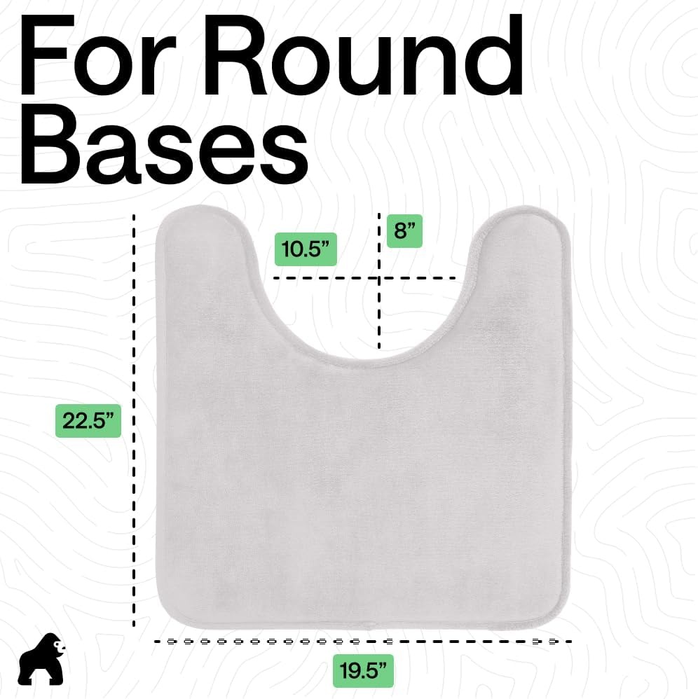 image:imageGORILLA GRIP Textured Backing Bathroom Rugs Soft Memory Foam Absorbent Striped Bath Mats Machine Washable amp Fade Resistant Bathmat Accessories for Floor Home Decor Shower Essentials Grey 30x18Light Gray